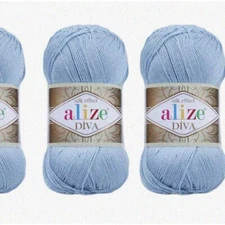Silk Diva Artistry: 4 Balls of Microfiber Acrylic Yarn for Hand Knitting, Croche