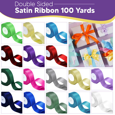 Satinband doppelseitig 100 Yard Rollen 7 mm 10 mm 15 mm 25 mm - KAUFEN SIE 1, ERHALTEN SIE 1 GRATIS