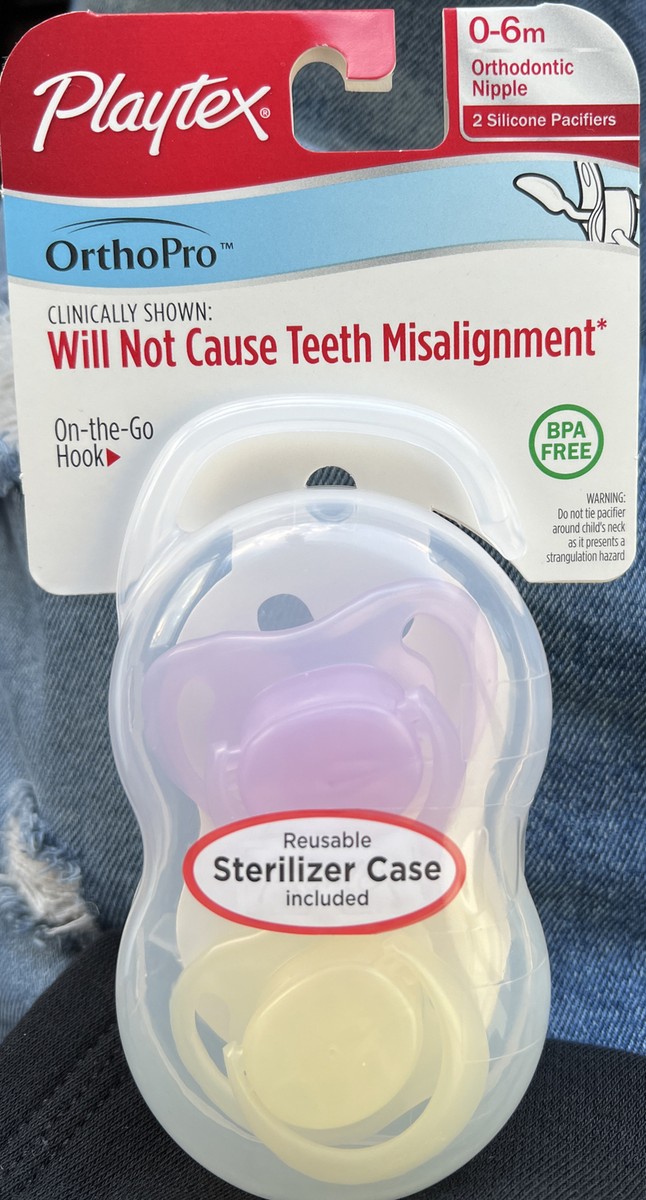 Playtex OrthoPro Orthodontic Nipple Silicone Pacifiers 0-6 Month