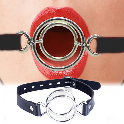 Binding Open Mouth Gags Fixation Dual O Ring Harness Adult Restraint Cosplay