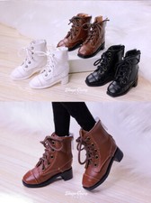 1/4 Shoes for BJD MSD MDD Dollfie Male/Female Doll Fashion Leather Boots Lace Up