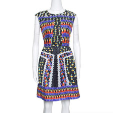 Peter Pilotto Silk Printed Sleeveless Mini Dress Fantasia Cheerleader Size US 4