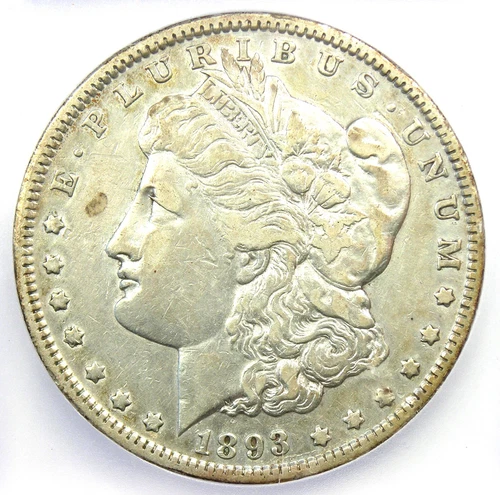1893 Morgan Silver Dollar $1 Coin - Certified ICG XF40 Details - Rare Date!