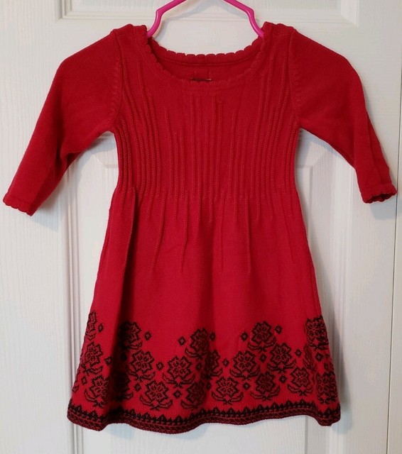 baby girl red sweater dress