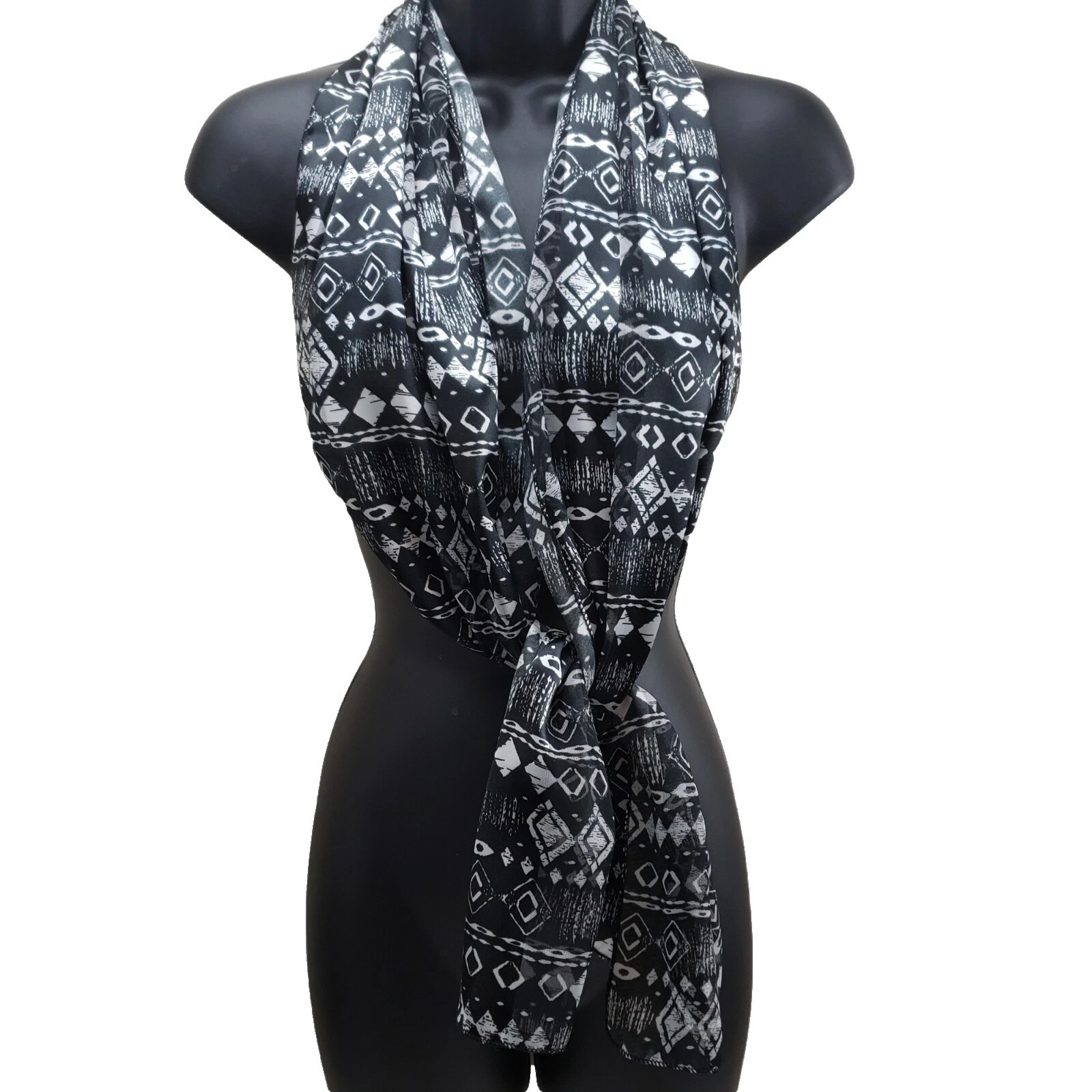 Bufandas y estolas Negro Geométrico Azteca para Mujeres