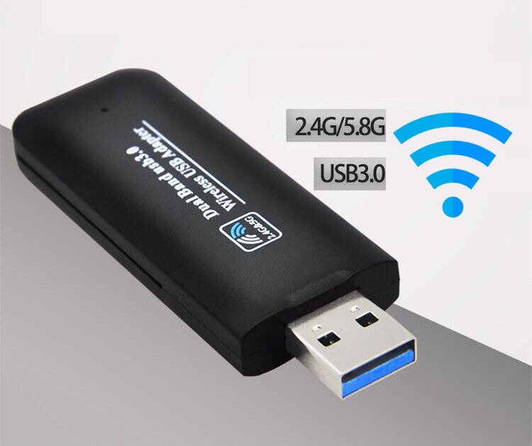 2.4G/5G 1200Mbps Wifi Adapter WLAN USB 3.0 Wireless Dongle Stick Dualband DE NEU