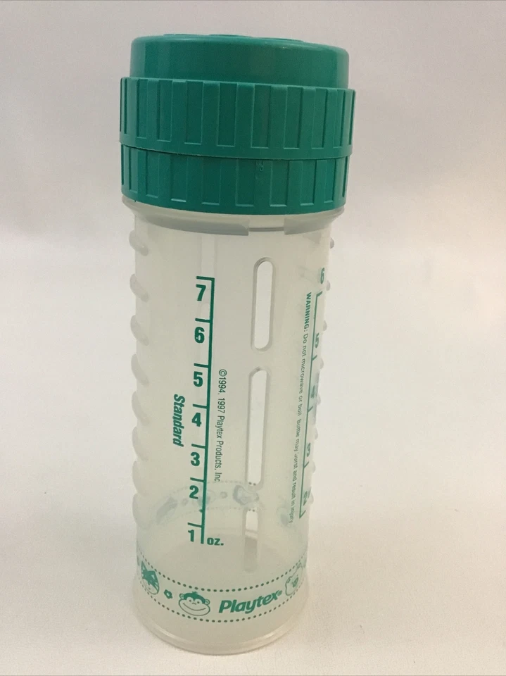 Bolso Playtex Biberón Diseño Verde Drop Ins 8 Onzas Tapa Pezón De Colección 1994/97 Foto 4 de 4