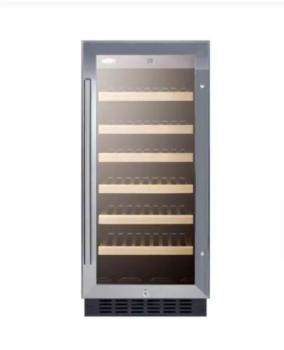 Summit SWC1535B 15" Glass Door Wine Refrigerator, Single Temperature, 33 Bottles
