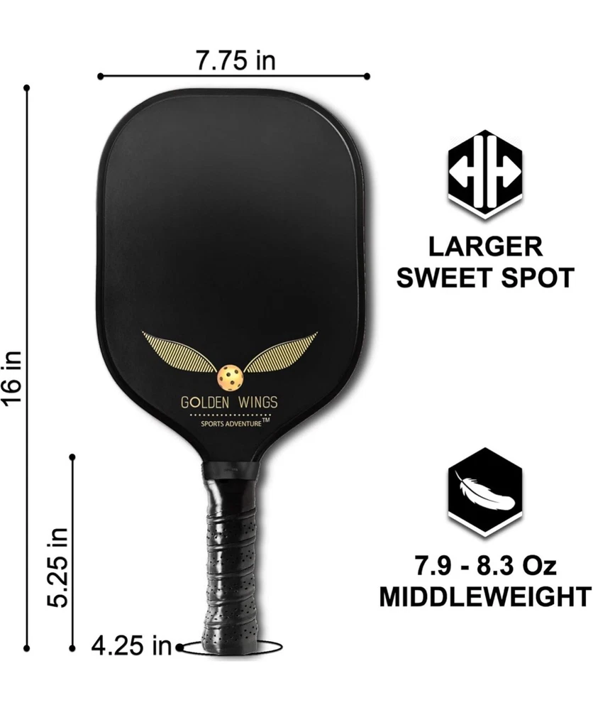 Pickleball Paddle Set 2, Graphite Rackets, Sports Adventure Brand with Covers