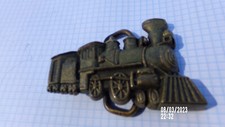 VINTAGE SOLID BRASS BELT BUCKLE' " TRAIN " , Made By " BTS" 1978