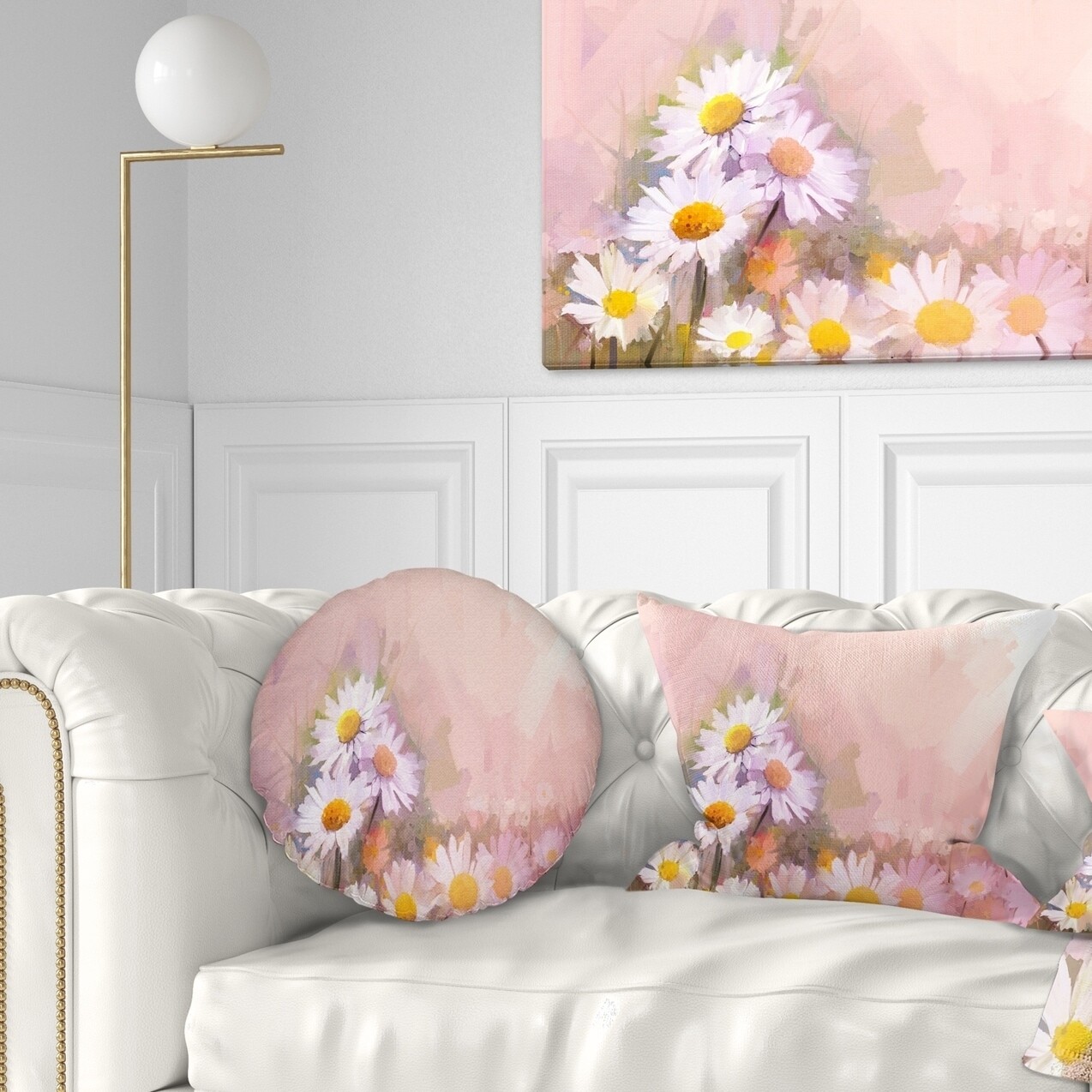 Designart 'Gerbera Flowers on Soft Color Back' Floral Throw