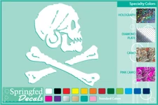 SKULL and CROSSBONES cut vinyl decal #5 Car Truck Window Pirate Flag Sticker