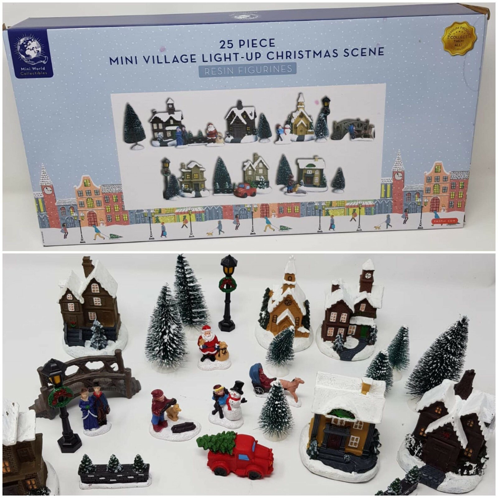 HOMCOM Christmas Village Advent Calendar With Light Up Table And homcom-christmas-village-advent-calendar-with-light-up-table-and