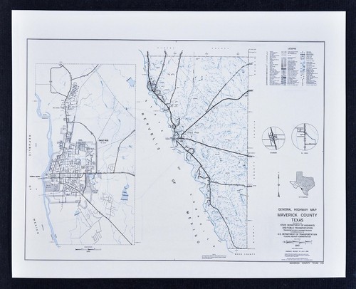 Texas Map Maverick County Eagle Pass Rio Grande River Coahuila Mexico Border Ebay Texas Map Maverick County Eagle Pass Rio Grande River Coahuila Mexico Border Ebay