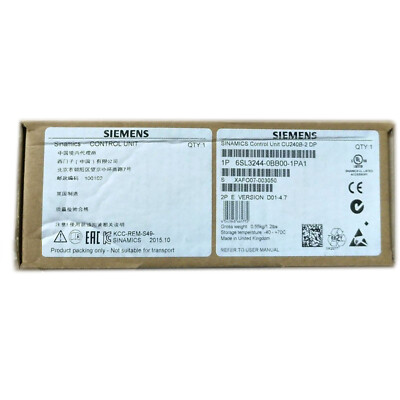 New in Box Siemens 6SL3244-0BB00-1PA1 Sinamics G120 Control Unit Profibus DP 5W