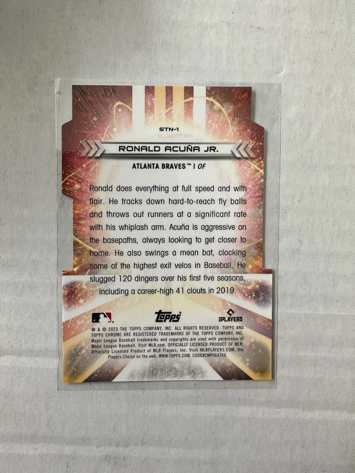 2023 Topps Chrome Cosmic Ronald Acuna Jr. #STN-1 Stella Nova Refractor SP Braves - Image 2 of 2
