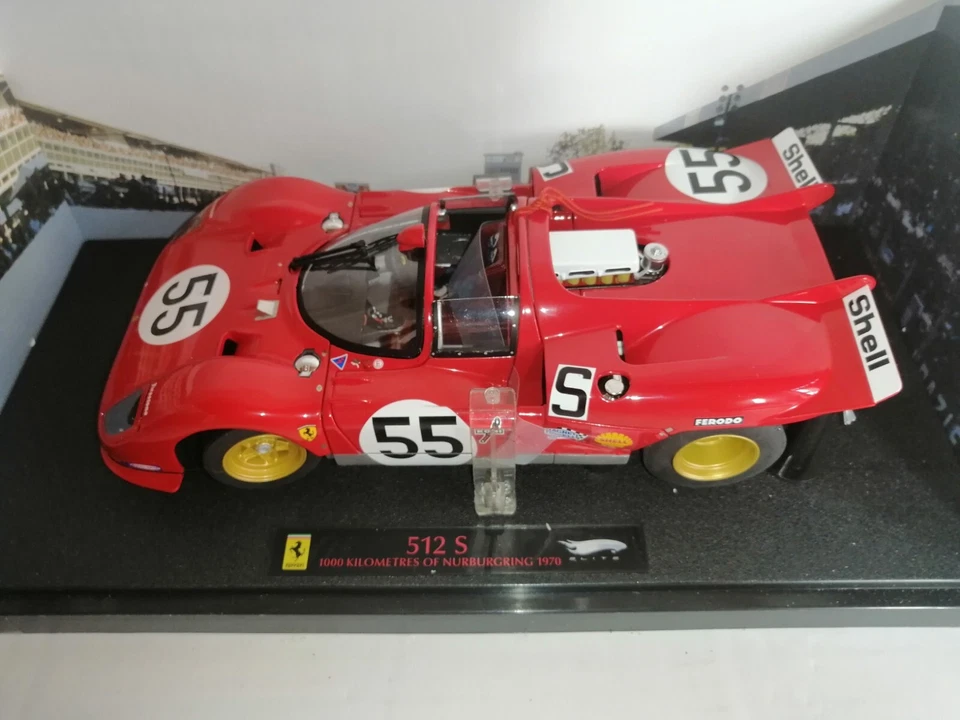 FERRARI 512 S 1000KM NURBURGRING 1970 HOTWHEELS ELITE SCALA 1/18 - Immagine 2 di 4