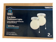 Project Source 2 Count Light 5.78  White Flush Mount Light 2 Pack 5660379 New