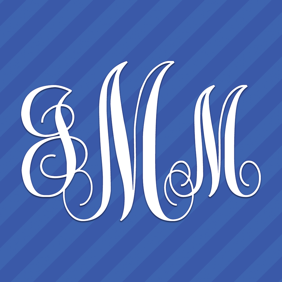 Vine Interlocking Monogram Letters Initials Vinyl Decal Sticker | eBay