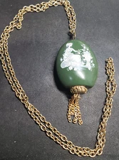 Lord Nelson Pottery Pomander Empty Perfume Pendant Necklace Jewelry Vintage