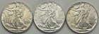 1943-1945 Walking Liberty Silver Half Dollar 3-Coin Lot Uncirculated High Grade