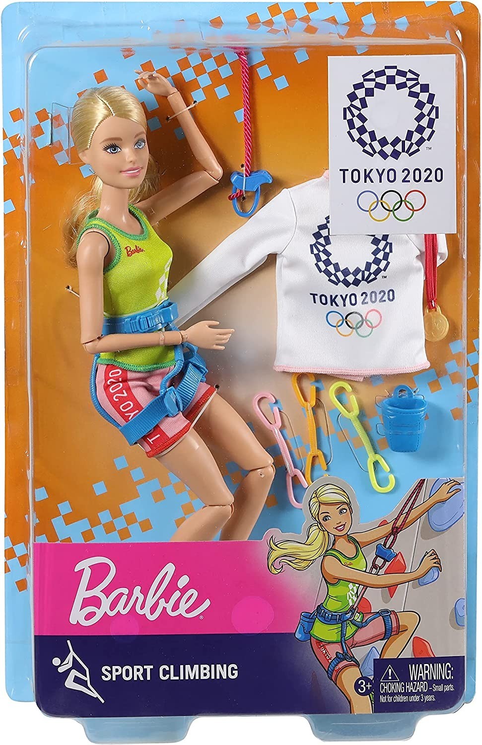 Poupée Barbie escalade Tokyo 2020 pour s'entraîner dans la chambre