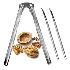 Nut Cracker and 2 Picks Stainless Steel Seafood Tools Set Lobster Crab Crackers