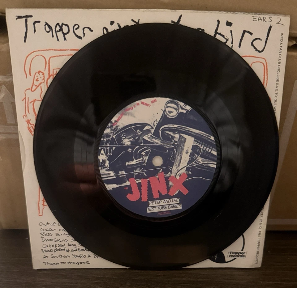 Peter & The Test Tube Babies – Trapper Ain’t Got a Bird 7” EARS2 VG+ - Image 3 of 3