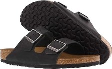 New Birkenstock Sandals Arizona BS Regular Slides Black Oiled Leather M 5 L 7