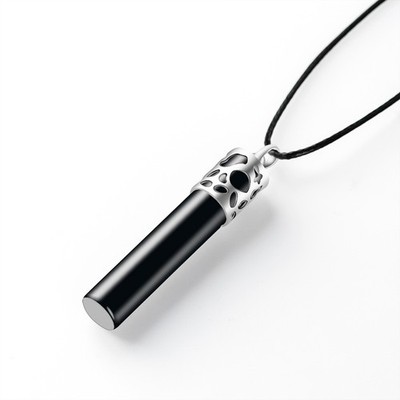 Certified  S925 Silver Inlaid Jadeite Burma Natural A-grade Ink Jade pendant