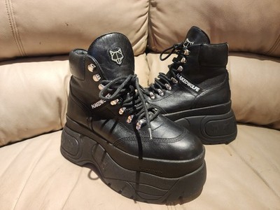 NAKED WOLFE Brand New Spike Black Leather Boots US 9
