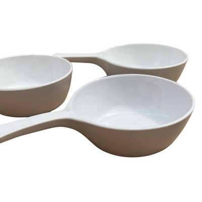 CorningWare White Handled Bowls Set of 3 Vintage Pyroceram Sauce Pans USA Made