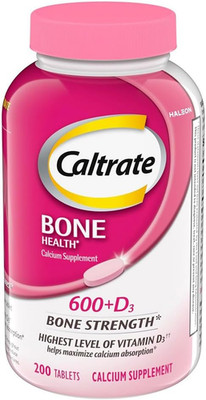 600 plus D3 Calcium and Vitamin D Supplement Tablets, Bone Health Supplements fo