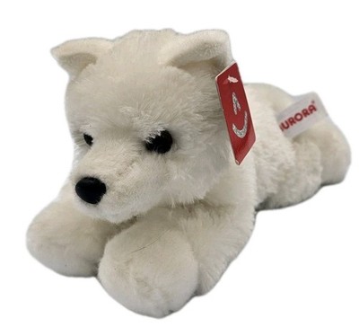Aurora Flopsie White Wolf Plush 9'' Stuffed Animal Toy Cute NWT Collectible PL-2