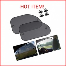 2 Pack Universal Car Window Shade, Cling Sunshade - Sun, Glare and UV Rays Prote