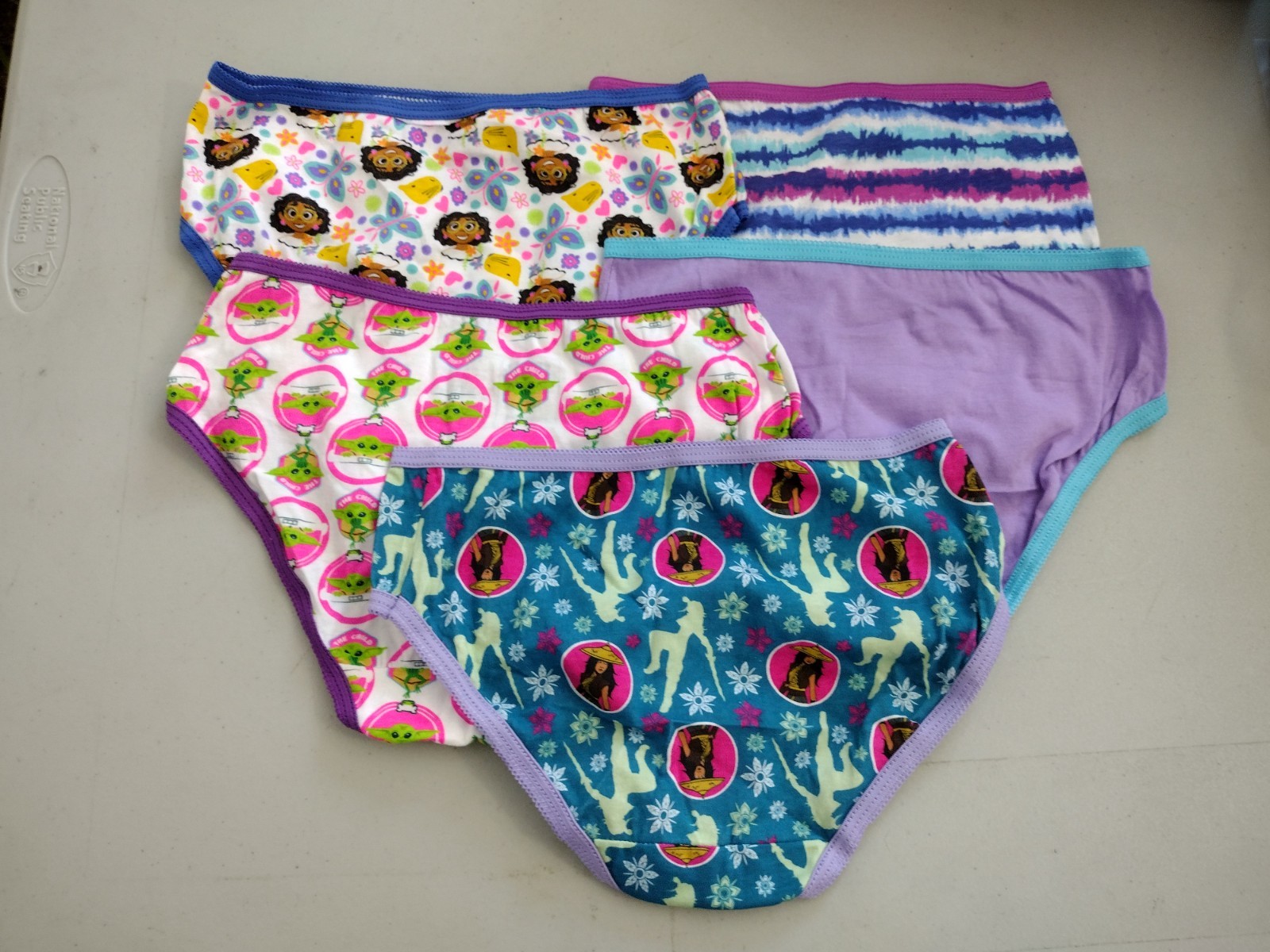 Disney + Wonder Nation Girls 100percent Cotton Panty Briefs Multicolor 5-Pack Size 8 image 2