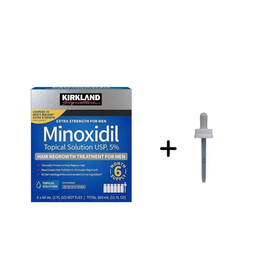Kirkland Minoxidil 5% Extra Fuerza Hombres Cabello y Barba Caja de Soluciones para Regeneración Foto 4 de 4