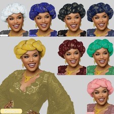 African Women Aso Oke Gele Headwrap Bonnet Braid Headband Women Headtie Arab
