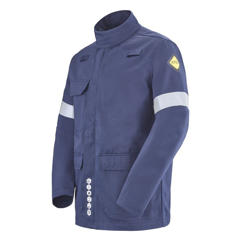 Veste multinormes ATEX pour électricien et soudeur tissu ignifuge taille S