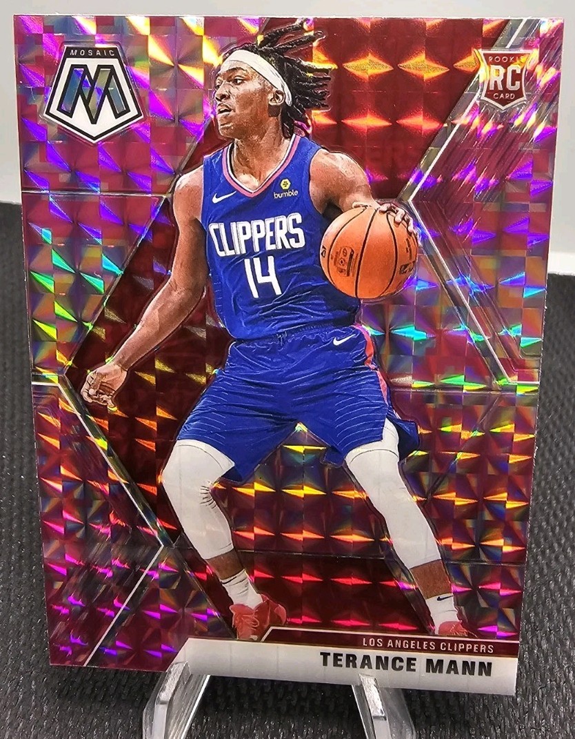 2019-20 Panini Mosaic - Rookies Terance Mann #246 Pink Camo Prizm (RC)