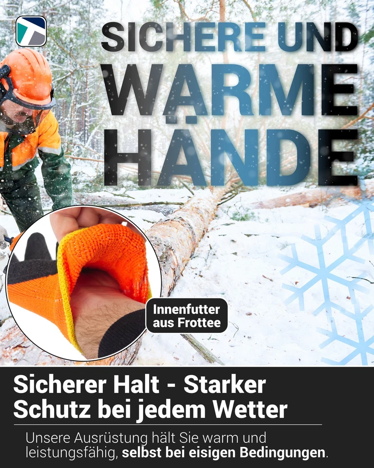 12 bis 120 Paar Winter Arbeitshandschuhe Isoliert Thermo Montagehandschuhe Latex - Bild 3 von 4