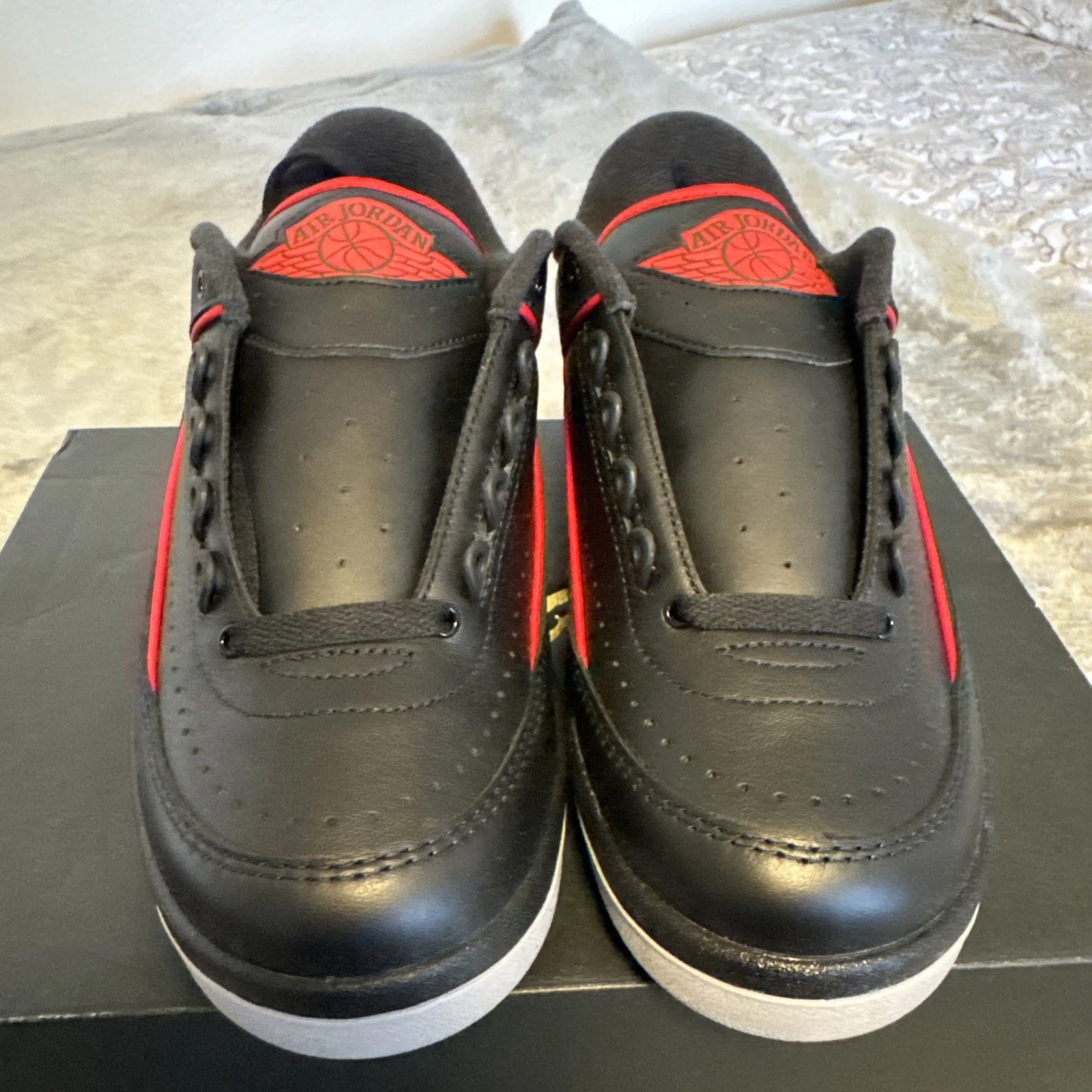 Taglia 7Y Nike Air Jordan 2 Retro Low GS nero rosso verde FJ6869 006 bambini giovani