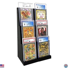 Premium 3-Tier Card Slab Display Stands (2 Pack) for PSA, Beckett & CGC Cards