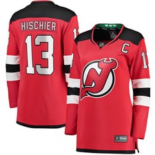 Women's Fanatics Nico Hischier Red New Jersey Devils Captain Patch Home