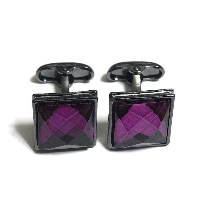Cufflinks Square Rectangle Decoration Black Cryst… - image 1