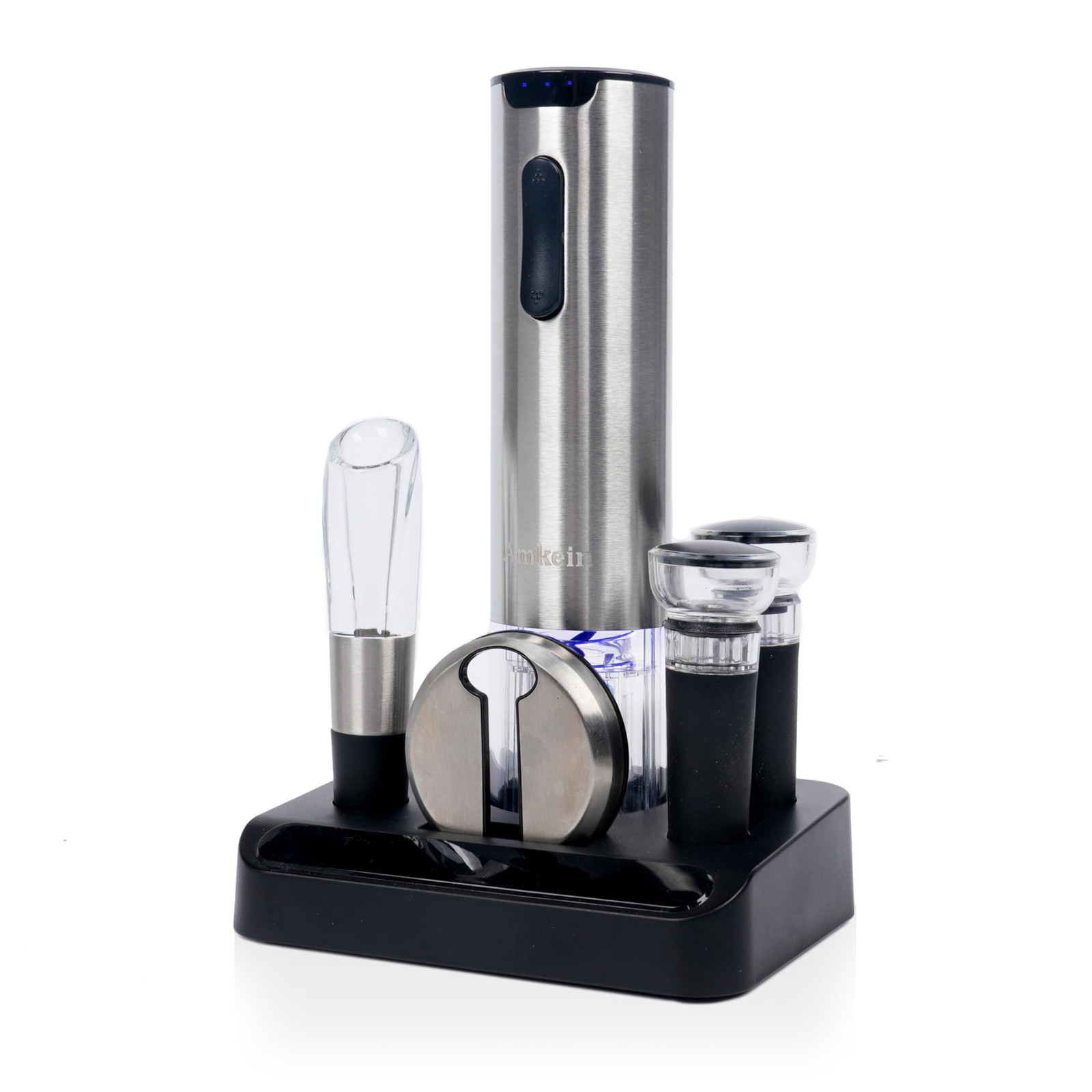 Automatic Electric Wine Bottle Opener with Foil Cutter – Rechargeable Cordless Corkscrew for Effortless Wine Opening, Perfect Gift for Wine Lovers, Elegant and Stylish Design.