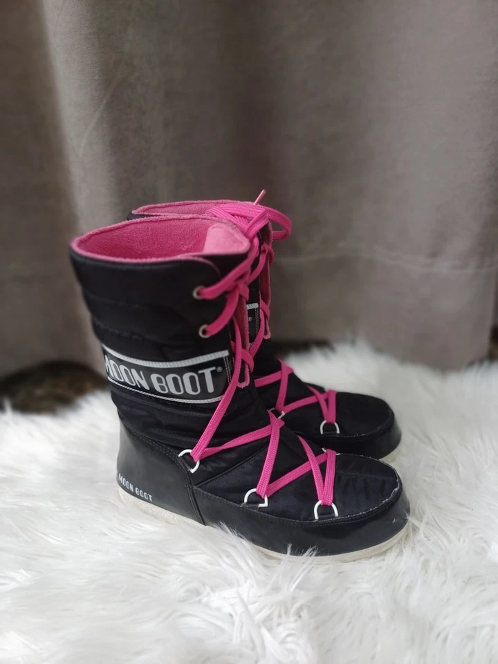 Original Moon Boot Icon Mujer Negro Rosa, Talla 41, 7,5-8,5 .Invierno Foto 2 de 4