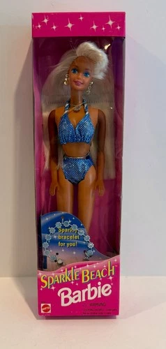 Vintage 1995 Mattel Sparkle Beach Barbie Doll Figure 13132 MOC MIB