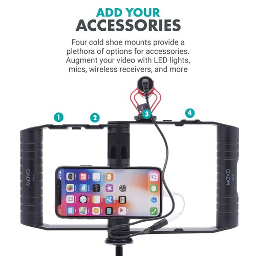 SPR-20 Foldable Smartphone Video Rig Cage with Cold Shoe Mounts for Microphon... - Picture 4 of 7