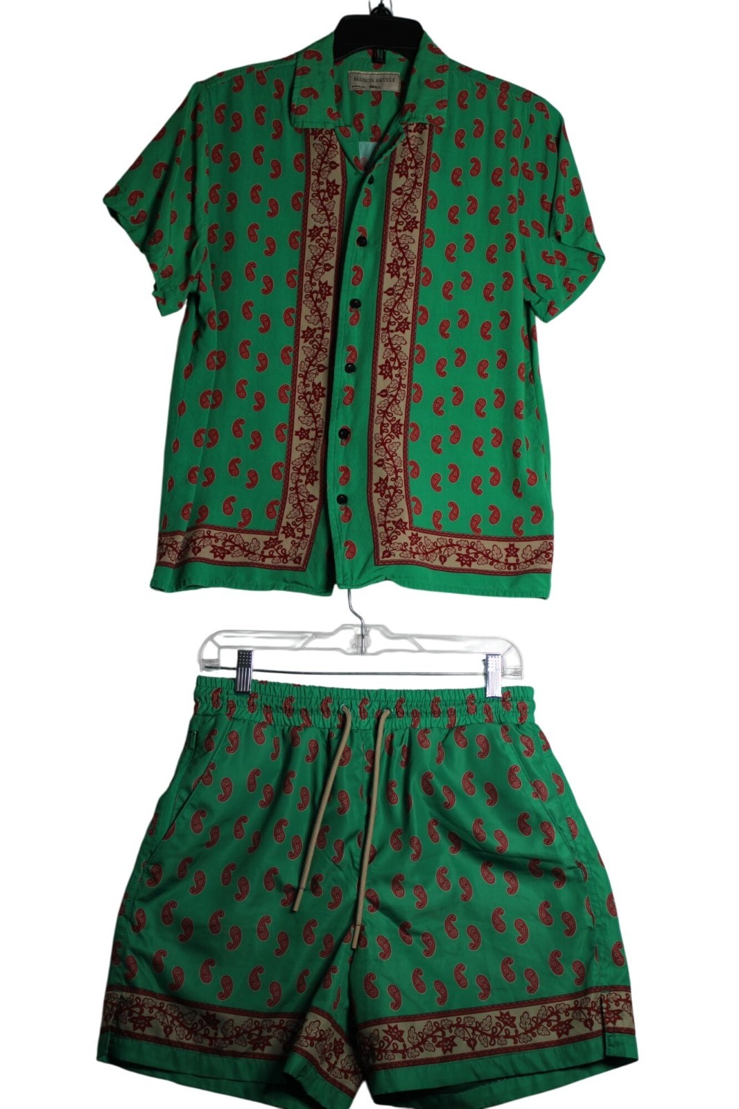 MAISON ARTICLE Button Down Block Paisley Hybrid M… - image 1